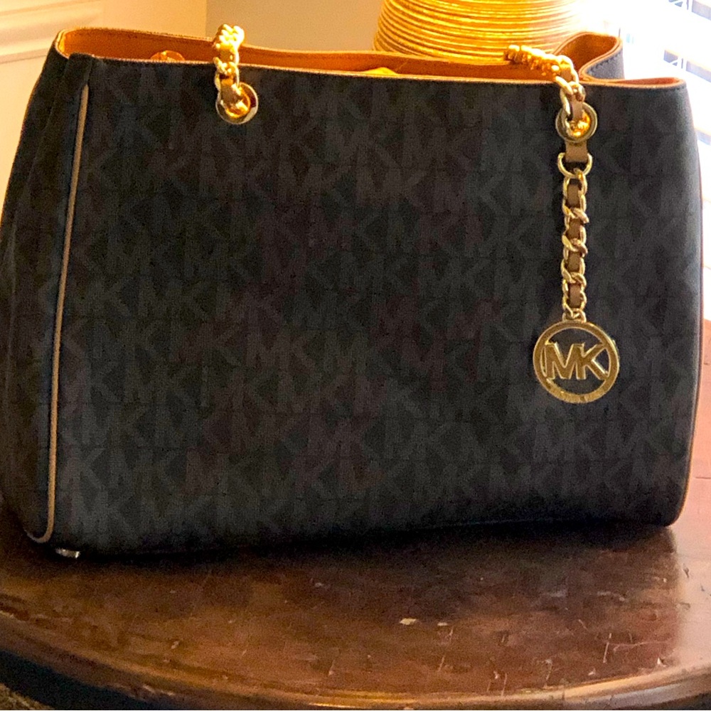 Michael Kors Large Susannah Brown Tote Bag